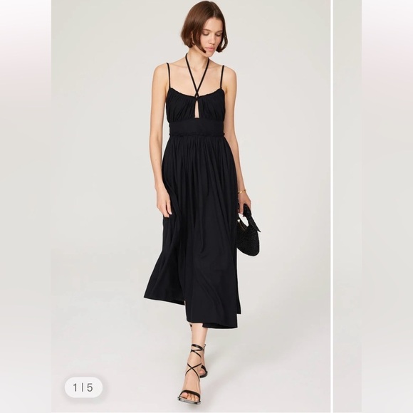 Ulla Johnson Dresses & Skirts - Ulla Johnson Freya Cutout Cotton Jersey Black Midi Dress